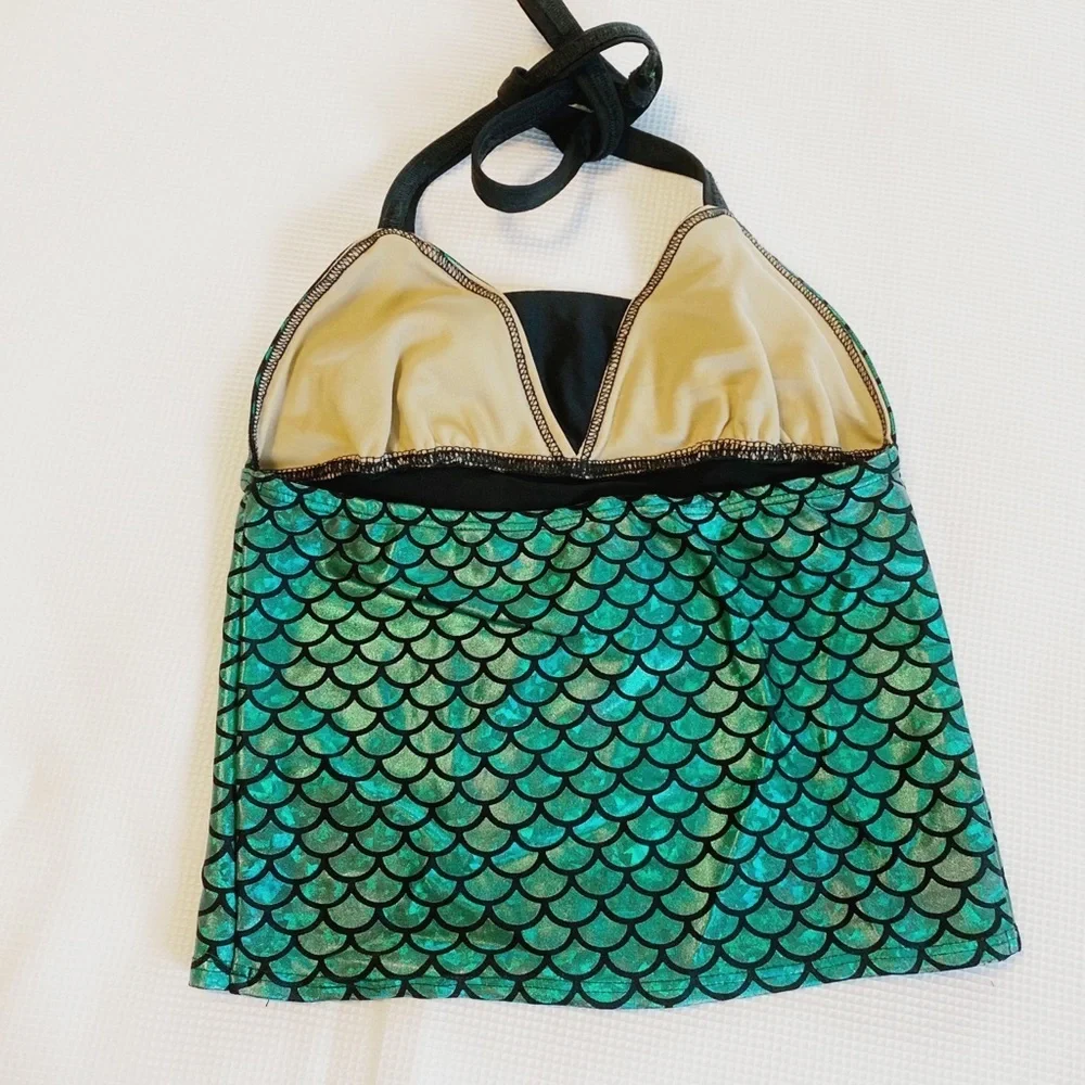 Kids Swimming Tankini Holographic Green size M
